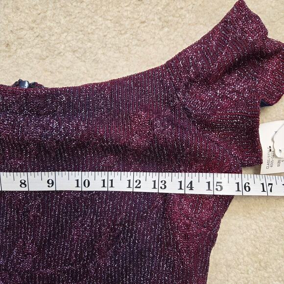 NWT David's Bridal 4 Off Shoulder Formal Evening Gala Sparkle Maxi Gown Dress - Picture 10 of 16